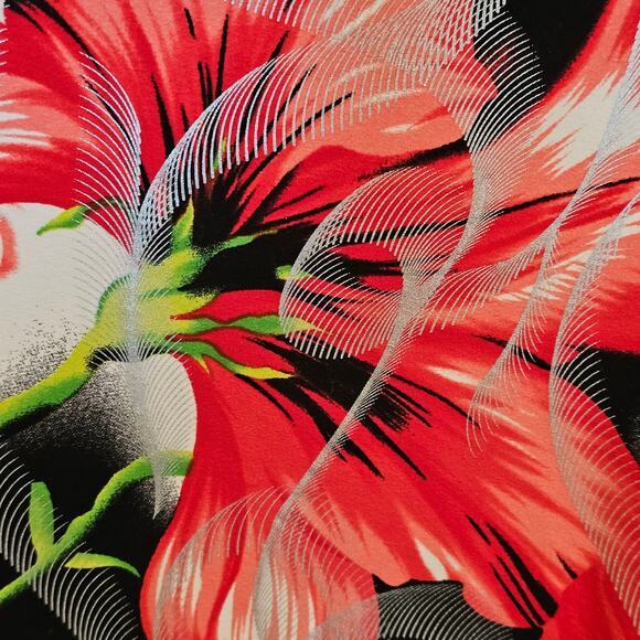 Peter Nygard Women's Dress Top Amaryllis Floral Lightweight Airy PM - Picture 4 of 7